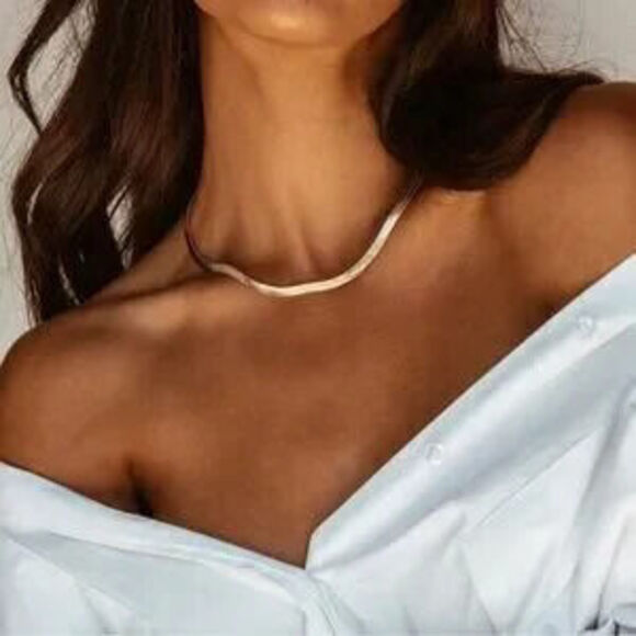 Jewelry - GOLD 14k Gold Plated Herringbone Necklace